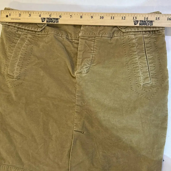 American Eagle Velvet Velour Khaki Vintage Y2K Boho Millennial Mini Skirt Size 2 - Picture 6 of 12